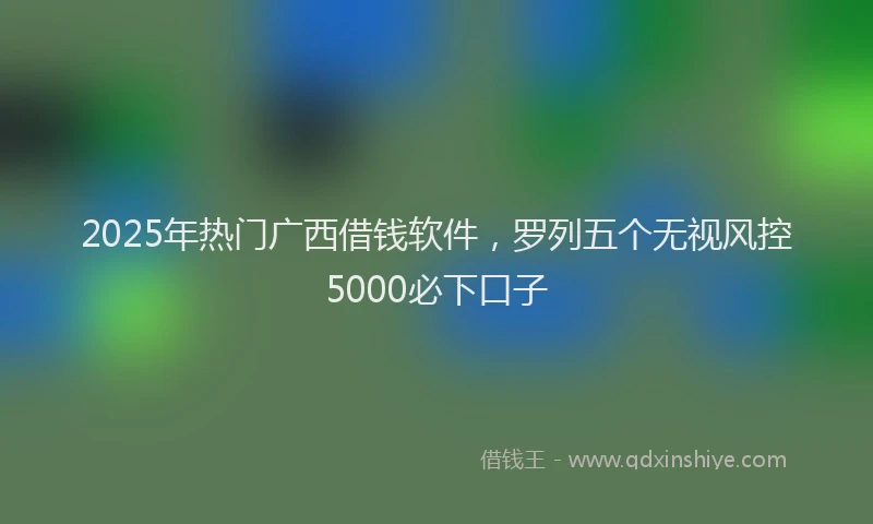 2025年热门广西借钱软件，罗列五个无视风控5000必下口子