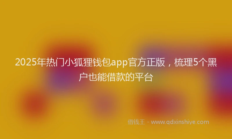 2025年热门小狐狸钱包app官方正版，梳理5个黑户也能借款的平台
