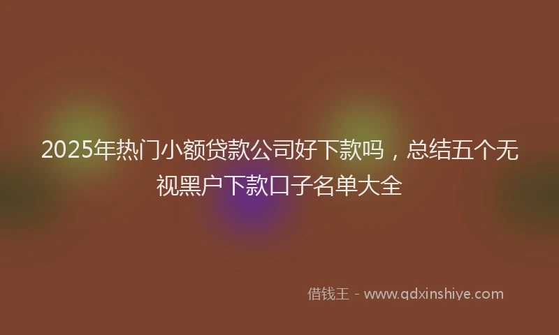 2025年热门小额贷款公司好下款吗，总结五个无视黑户下款口子名单大全