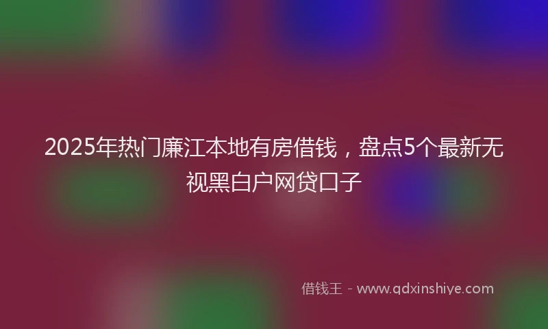 2025年热门廉江本地有房借钱，盘点5个最新无视黑白户网贷口子