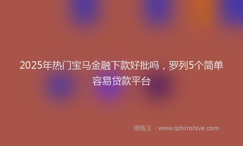 2025年热门宝马金融下款好批吗，罗列5个简单容易贷款平台