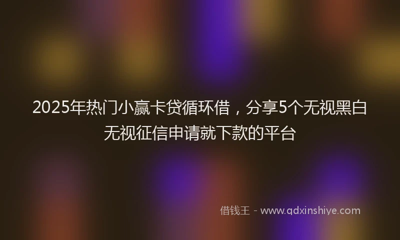 2025年热门小赢卡贷循环借，分享5个无视黑白无视征信申请就下款的平台