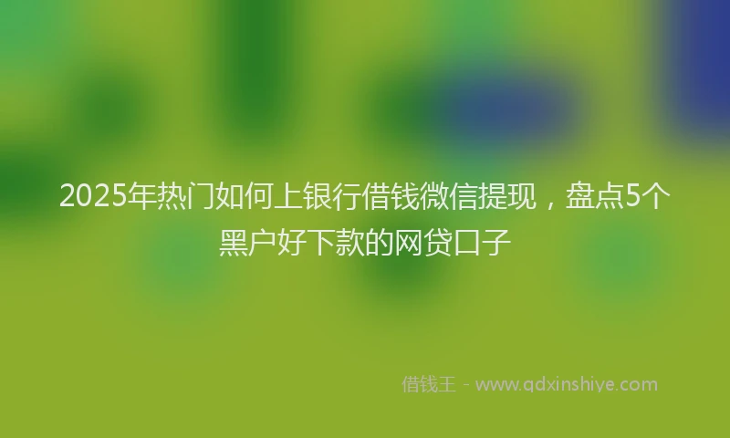 2025年热门如何上银行借钱微信提现，盘点5个黑户好下款的网贷口子