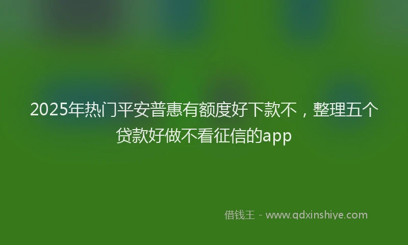 2025年热门平安普惠有额度好下款不，整理五个贷款好做不看征信的app