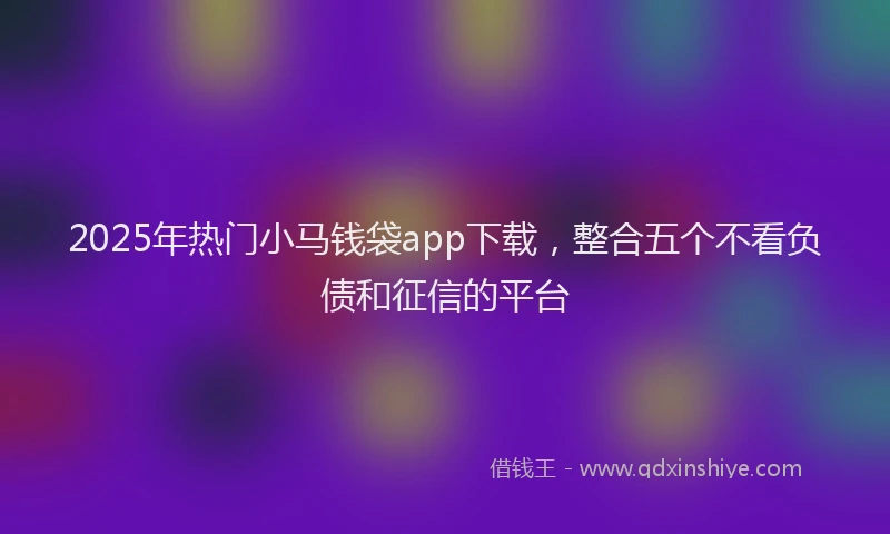 2025年热门小马钱袋app下载，整合五个不看负债和征信的平台