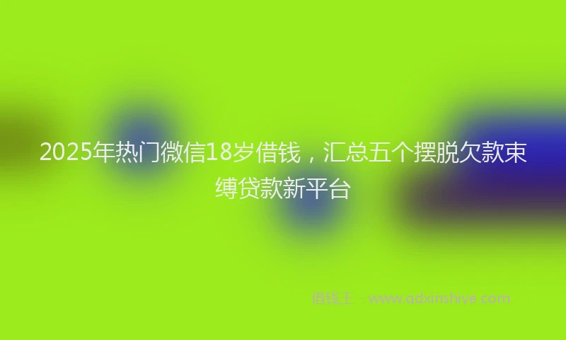 2025年热门微信18岁借钱，汇总五个摆脱欠款束缚贷款新平台