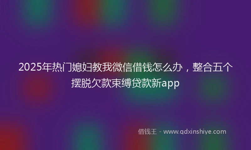 2025年热门媳妇教我微信借钱怎么办，整合五个摆脱欠款束缚贷款新app