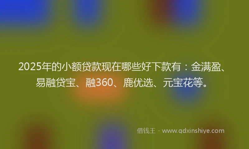 2025年的小额贷款现在哪些好下款有：金满盈、易融贷宝、融360、鹿优选、元宝花等。
