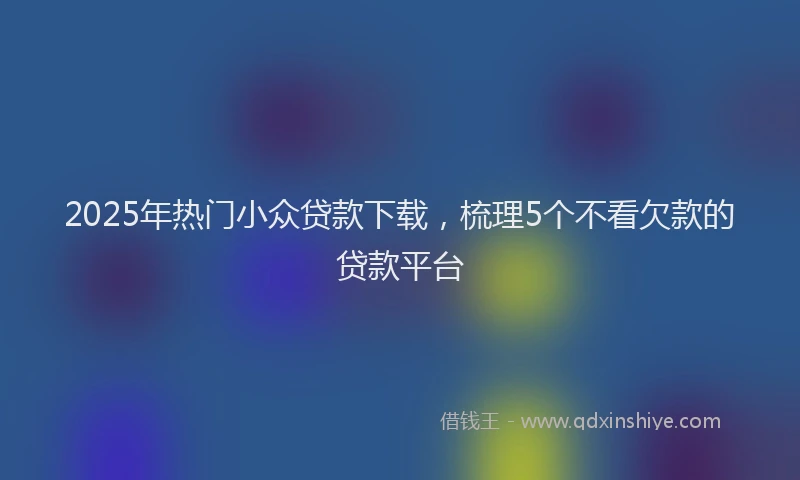 2025年热门小众贷款下载，梳理5个不看欠款的贷款平台