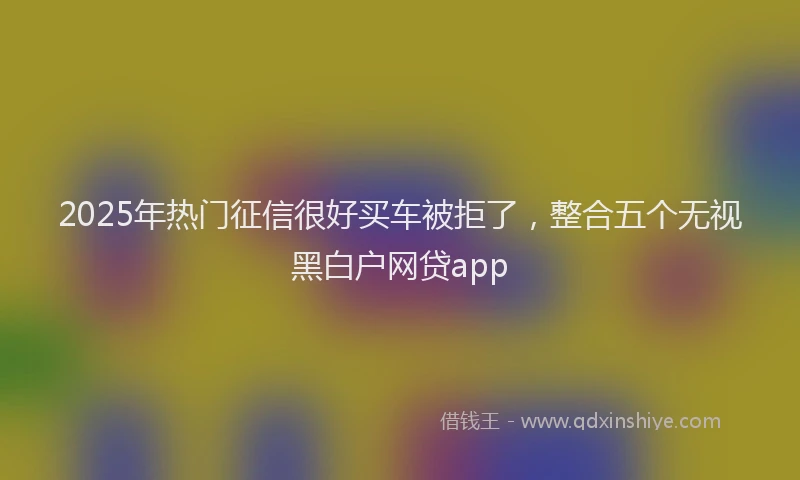 2025年热门征信很好买车被拒了，整合五个无视黑白户网贷app