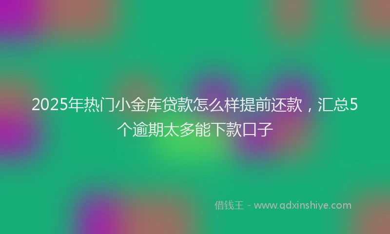 2025年热门小金库贷款怎么样提前还款，汇总5个逾期太多能下款口子