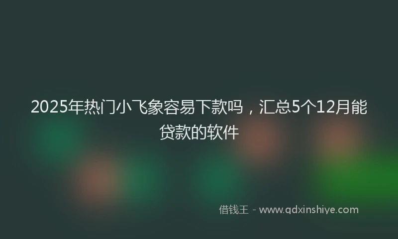 2025年热门小飞象容易下款吗，汇总5个12月能贷款的软件