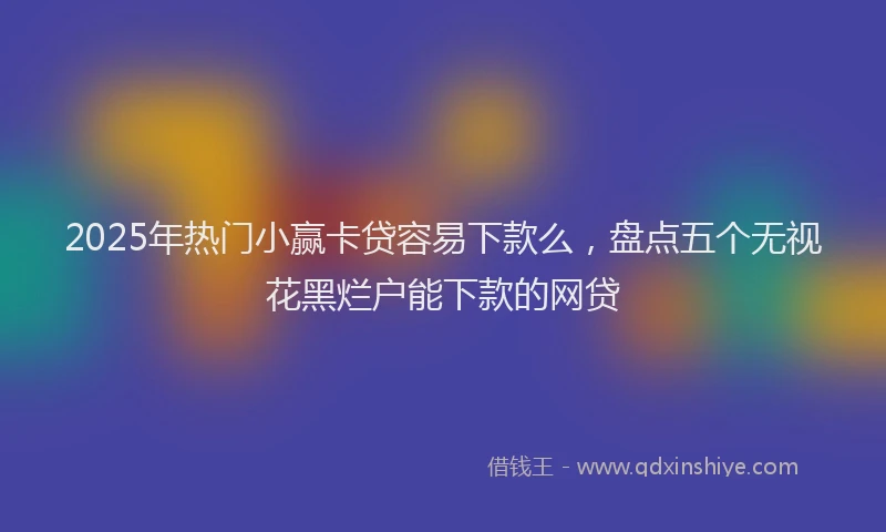 2025年热门小赢卡贷容易下款么，盘点五个无视花黑烂户能下款的网贷