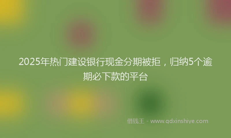 2025年热门建设银行现金分期被拒，归纳5个逾期必下款的平台