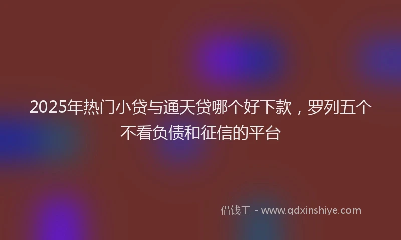 2025年热门小贷与通天贷哪个好下款，罗列五个不看负债和征信的平台