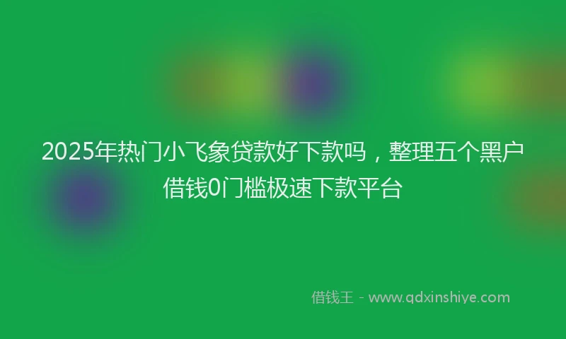 2025年热门小飞象贷款好下款吗，整理五个黑户借钱0门槛极速下款平台