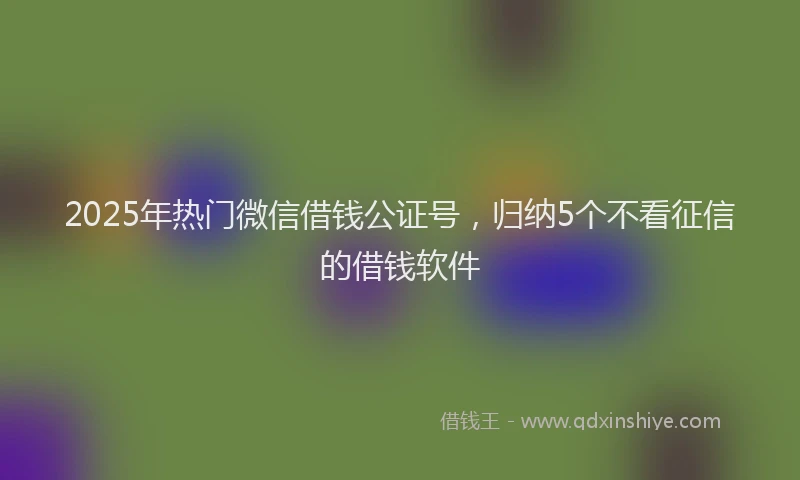 2025年热门微信借钱公证号，归纳5个不看征信的借钱软件