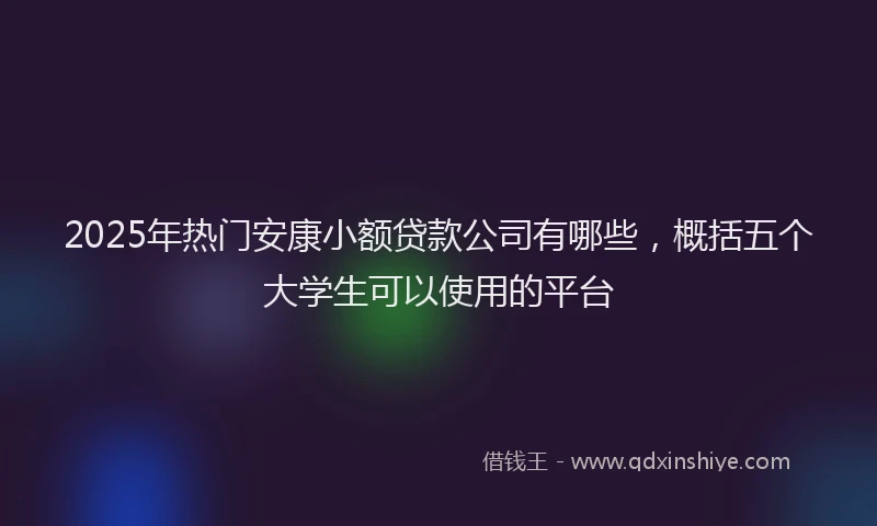 2025年热门安康小额贷款公司有哪些，概括五个大学生可以使用的平台