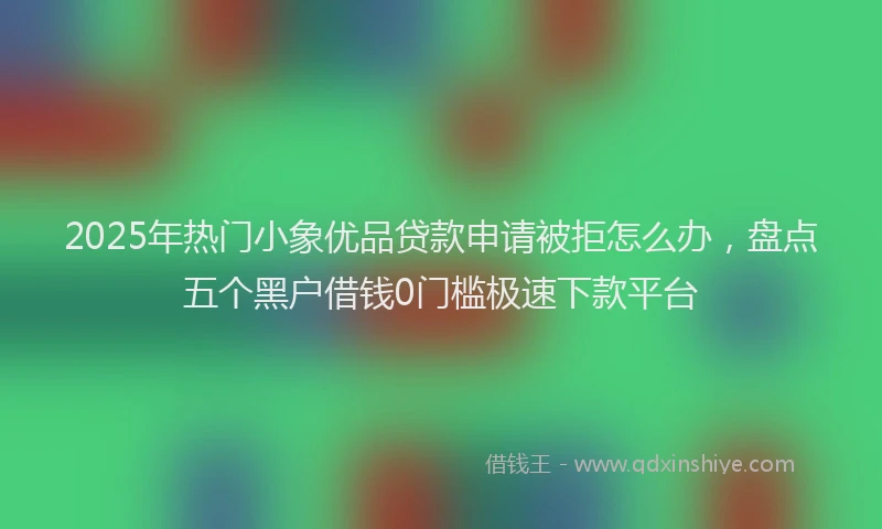 2025年热门小象优品贷款申请被拒怎么办，盘点五个黑户借钱0门槛极速下款平台