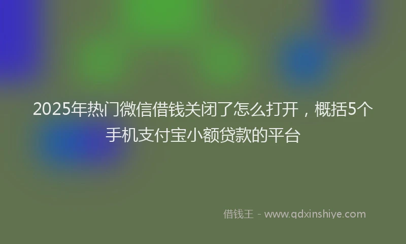 2025年热门微信借钱关闭了怎么打开，概括5个手机支付宝小额贷款的平台