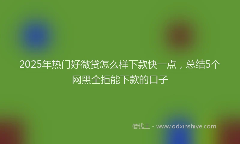 2025年热门好微贷怎么样下款快一点，总结5个网黑全拒能下款的口子