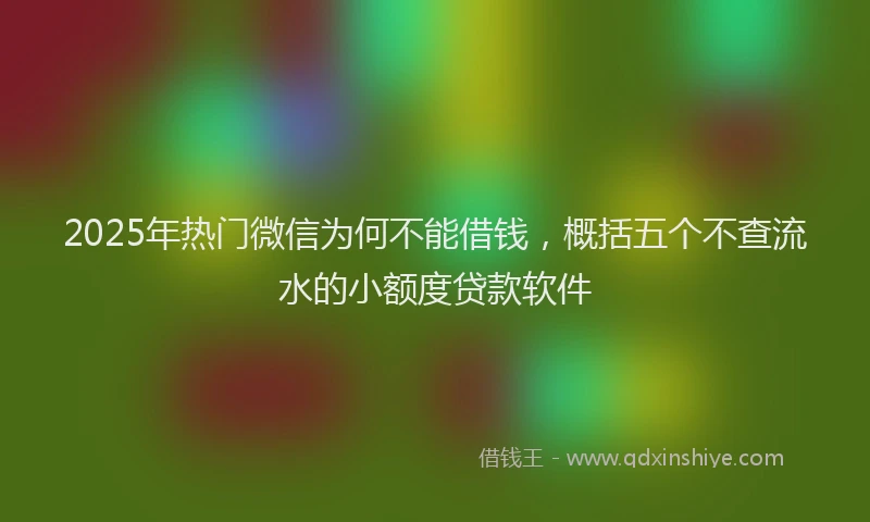 2025年热门微信为何不能借钱，概括五个不查流水的小额度贷款软件