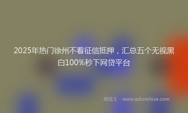 2025年热门徐州不看征信抵押，汇总五个无视黑白100%秒下网贷平台