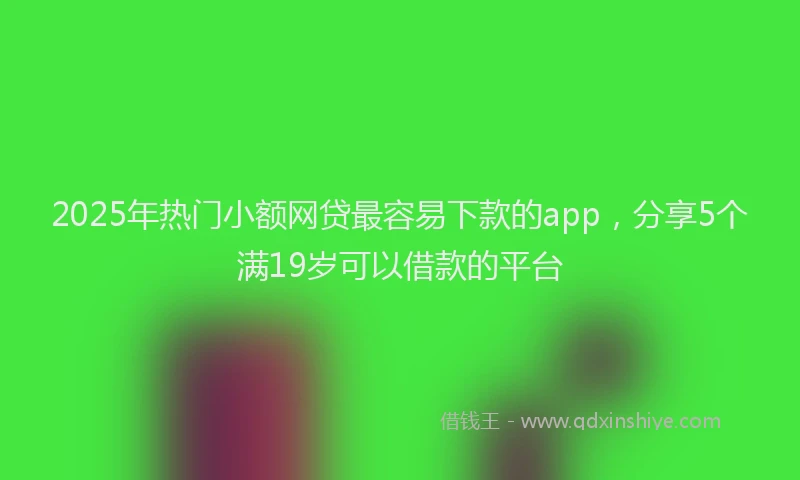 2025年热门小额网贷最容易下款的app，分享5个满19岁可以借款的平台