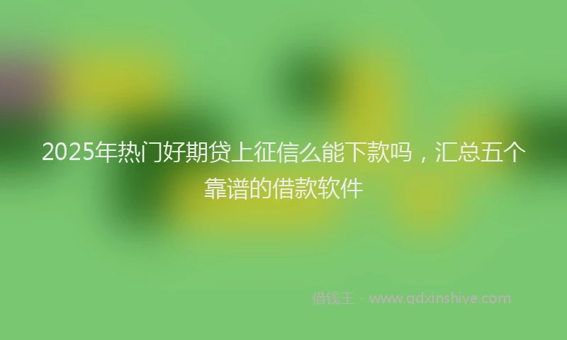 2025年热门好期贷上征信么能下款吗，汇总五个靠谱的借款软件