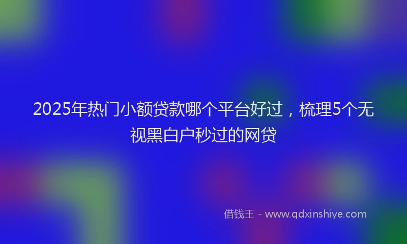 2025年热门小额贷款哪个平台好过，梳理5个无视黑白户秒过的网贷