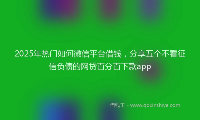 2025年热门如何微信平台借钱，分享五个不看征信负债的网贷百分百下款app
