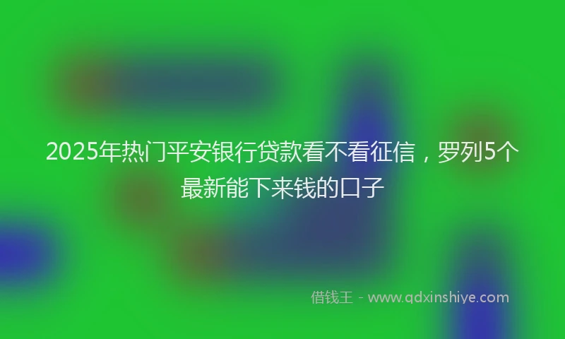 2025年热门平安银行贷款看不看征信，罗列5个最新能下来钱的口子