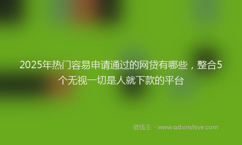 2025年热门容易申请通过的网贷有哪些，整合5个无视一切是人就下款的平台
