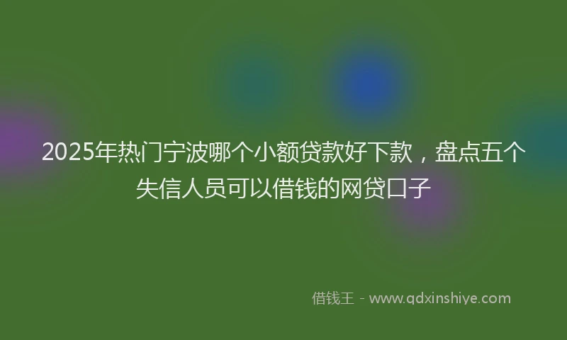 2025年热门宁波哪个小额贷款好下款，盘点五个失信人员可以借钱的网贷口子