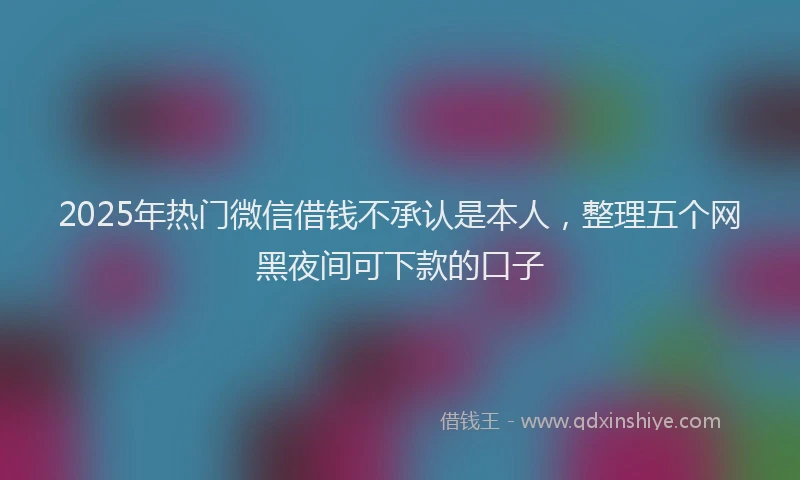 2025年热门微信借钱不承认是本人，整理五个网黑夜间可下款的口子