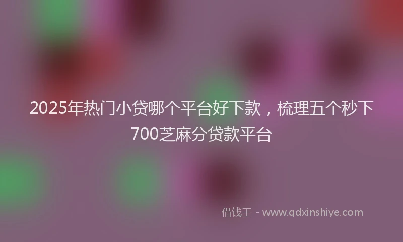 2025年热门小贷哪个平台好下款，梳理五个秒下700芝麻分贷款平台