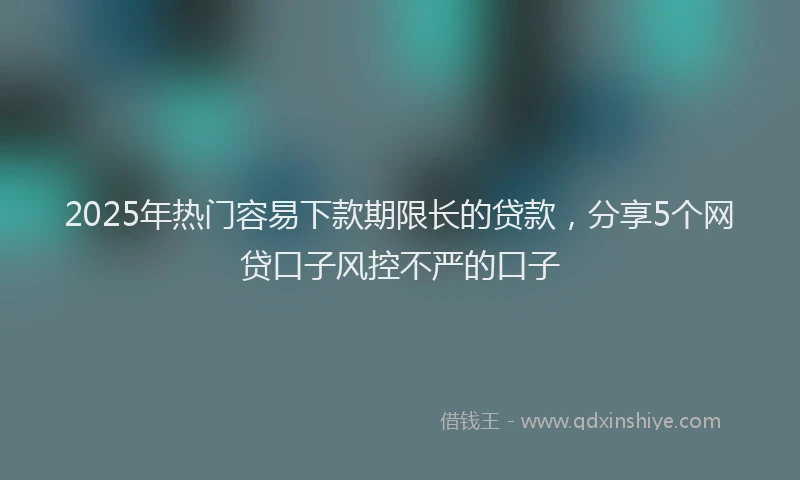 2025年热门容易下款期限长的贷款，分享5个网贷口子风控不严的口子