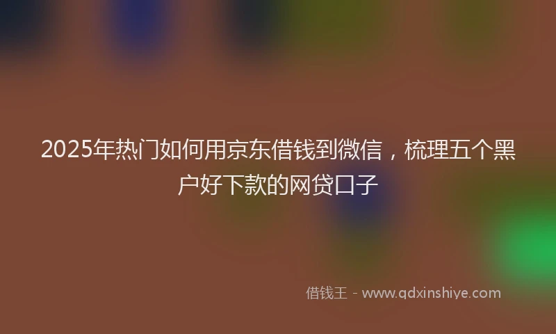 2025年热门如何用京东借钱到微信，梳理五个黑户好下款的网贷口子