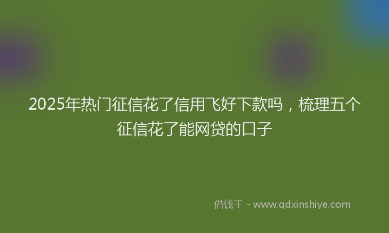 2025年热门征信花了信用飞好下款吗，梳理五个征信花了能网贷的口子