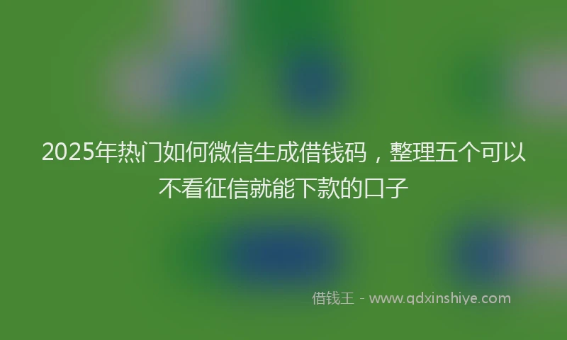2025年热门如何微信生成借钱码，整理五个可以不看征信就能下款的口子