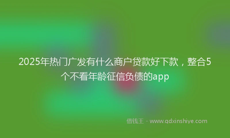 2025年热门广发有什么商户贷款好下款，整合5个不看年龄征信负债的app