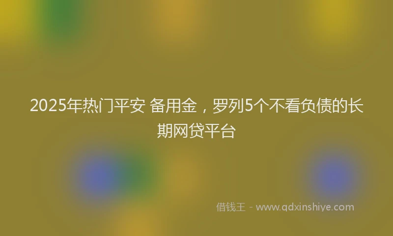 2025年热门平安 备用金，罗列5个不看负债的长期网贷平台