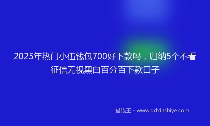 2025年热门小伍钱包700好下款吗，归纳5个不看征信无视黑白百分百下款口子