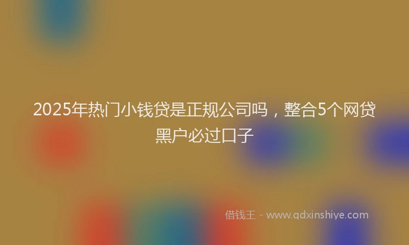 2025年热门小钱贷是正规公司吗，整合5个网贷黑户必过口子
