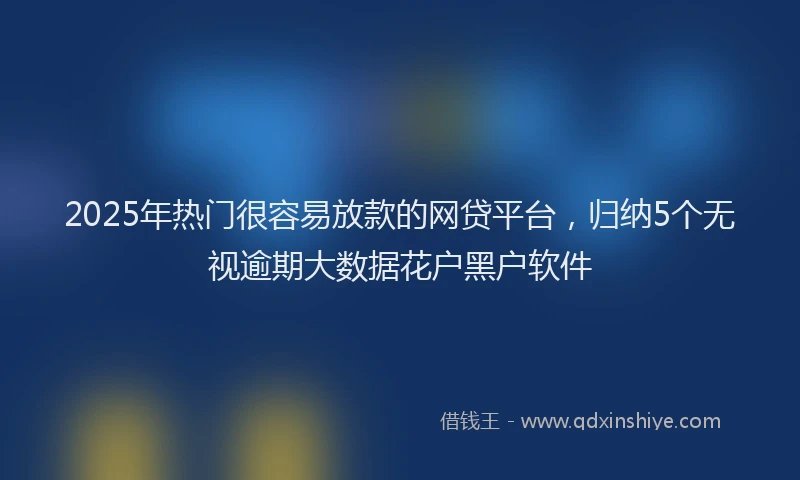 2025年热门很容易放款的网贷平台，归纳5个无视逾期大数据花户黑户软件