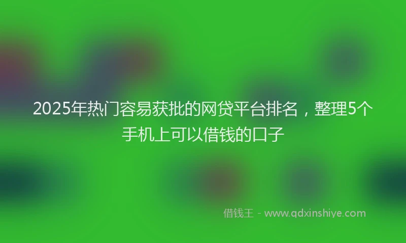 2025年热门容易获批的网贷平台排名，整理5个手机上可以借钱的口子