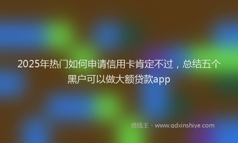 2025年热门如何申请信用卡肯定不过，总结五个黑户可以做大额贷款app
