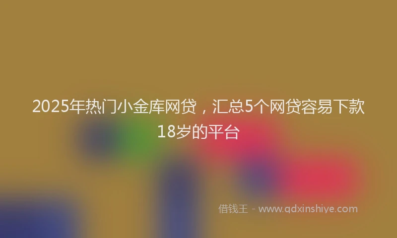 2025年热门小金库网贷，汇总5个网贷容易下款18岁的平台