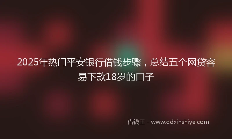2025年热门平安银行借钱步骤，总结五个网贷容易下款18岁的口子