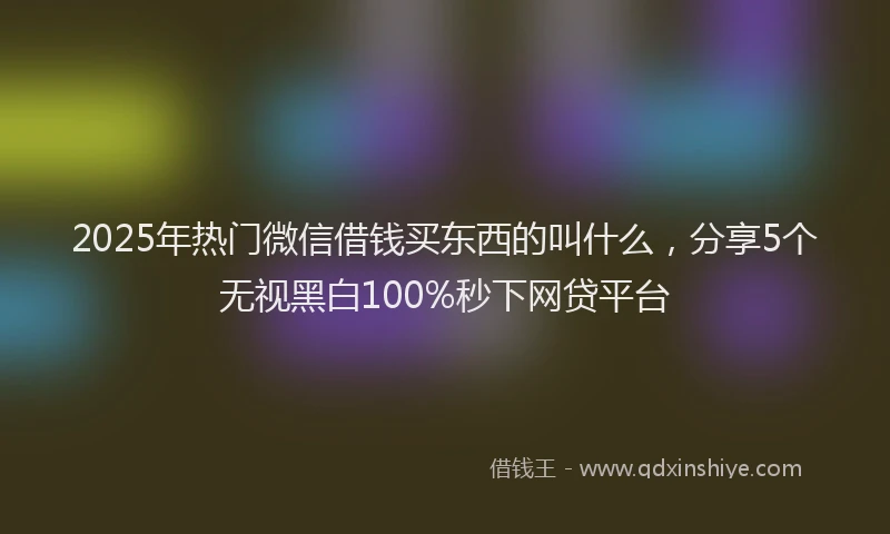 2025年热门微信借钱买东西的叫什么，分享5个无视黑白100%秒下网贷平台